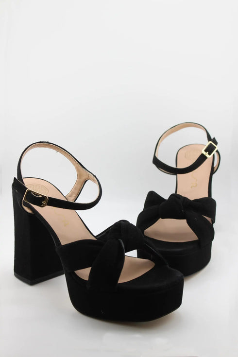 Unisa Platform Heel Knot Strap Sandals